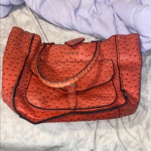 Lindon Fog ostrich embossed Orange Women's Bag